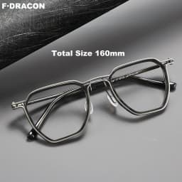 160mm Large Face Frame Retro Polygonal Men's Glasses Frame Wide Face Plate Titanium Large Frame Optical Prescription Frame M5867