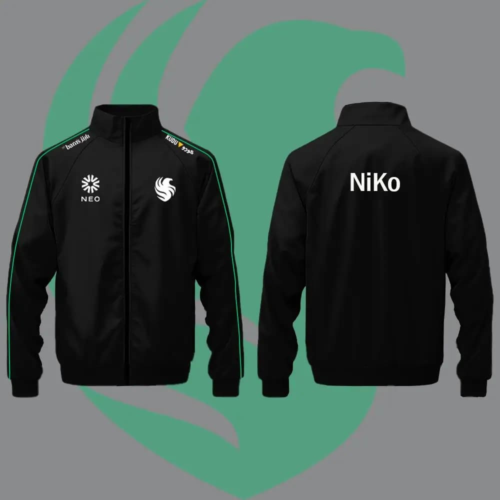 Autumn And Winter CS2 Falcon E-sports Club Uniforms Players Daily Casual Black Jacket Fans Must-have Custom Stand Collar Jacket