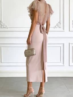 Fashion See through Mesh Lace-Up Top Spaghetti Strap Maxi Dress Two-Piece Set Women's Summer Slim Elegant Outfit for Streetwear
