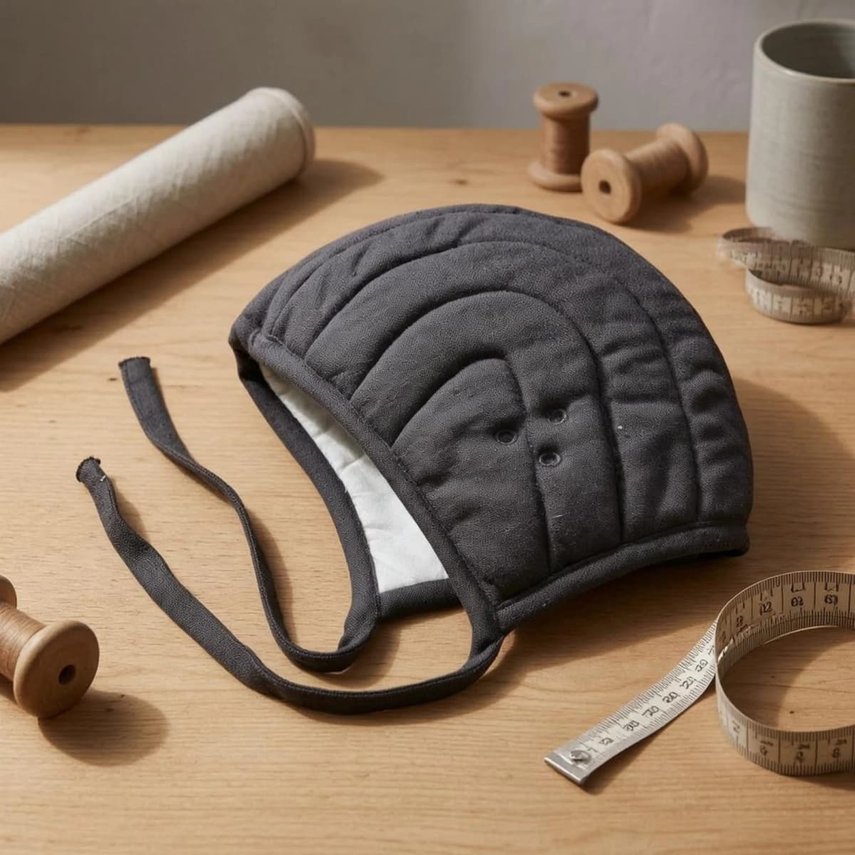 Arming Cap Comfortable Fit Padded Helmet Liner Quilted Linen Cap Breathable Medieval Coif Historically Precise for LARP Players