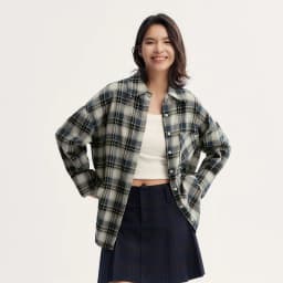 Semir Long Sleeve Shirt Women Oversized Drop Shoulder Plaid Shirt Autumn Chic Loose Retro Casual Stylish Top
