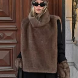 Autumn Winter Turtleneck Eco Mink Fur Tank Tops Sleeveless Jacket Coat New Fashion Faux Fur Sable Vest Crop Top