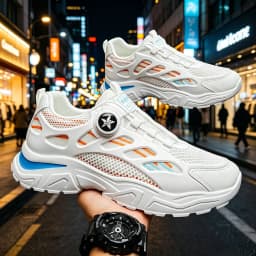 Rotate the Button Men Summer Breathable Sneakers 2026 Versatile Dad Shoes New Student Casual Footwear
