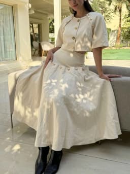 Summer 2026 Women's Fashion Casual Denim Set Skirt with Unique Metal Button Strap Trendy And Stylish