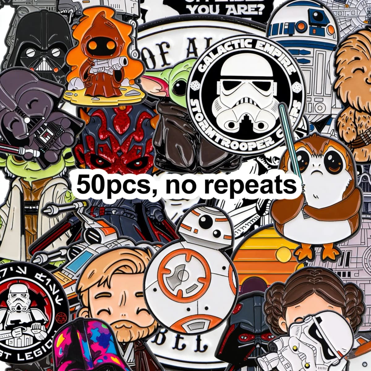 50pcs Mix Wholesale Enamel Pins Set Brooches for Backpacks Cartoon Movie Badges for Fans
