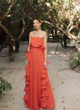 Elegant Women's Strapless Ruffles Long Dress Off Shoulder Pleated Maxi Dresses Evening Wedding Guest Party Gown Beach Vacation