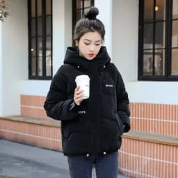 Autumn Winter Women Warm Puffer Parkas 2025 New Long Sleeve  Casual Hooded Short  Down Cotton Padded Jacket Female Outwear
