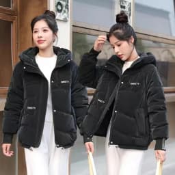Autumn Winter Women Warm Puffer Parkas 2025 New Long Sleeve  Casual Hooded Short  Down Cotton Padded Jacket Female Outwear