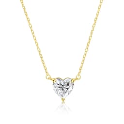 Smyoue 1CT 2CT 3CT Heart Cut Certified Moissanite Necklace for Women 18k Gold Plated Jewelry Sterling Silver S925 Pendant Chain