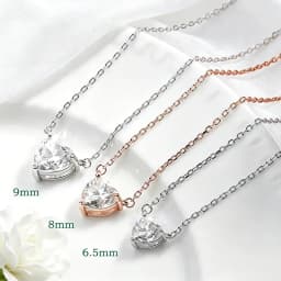 Smyoue 1CT 2CT 3CT Heart Cut Certified Moissanite Necklace for Women 18k Gold Plated Jewelry Sterling Silver S925 Pendant Chain