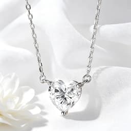 Smyoue 1CT 2CT 3CT Heart Cut Certified Moissanite Necklace for Women 18k Gold Plated Jewelry Sterling Silver S925 Pendant Chain