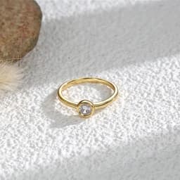 Lnngy Certified 0.5CT Bezel Moissanite Ring 925 Sterling Silver Solitaire Engagement Rings for Couple Wedding Jewelry Gift