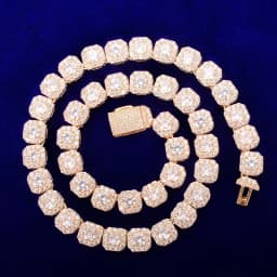 Bubble Letter Clustered Tennis Chain for Men Necklace Hip Hop Zirconia Copper Gold Color Fashion Rock Jewelry 2021 Trend