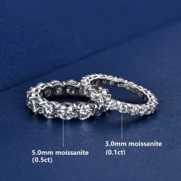 IOGOU Full Moissanite Eternity Rings Silver 925 Personalized Wedding Band Women 2mm-5mm Real Sparking Diamond Engagement Jewelry