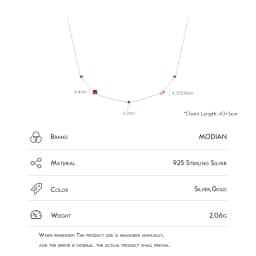 MODIAN 925 Sterling Silver Rainbow Colorful Zirconia Pendant Necklace Shiny Geometric Chain Neck For Women Party Jewelry Gift