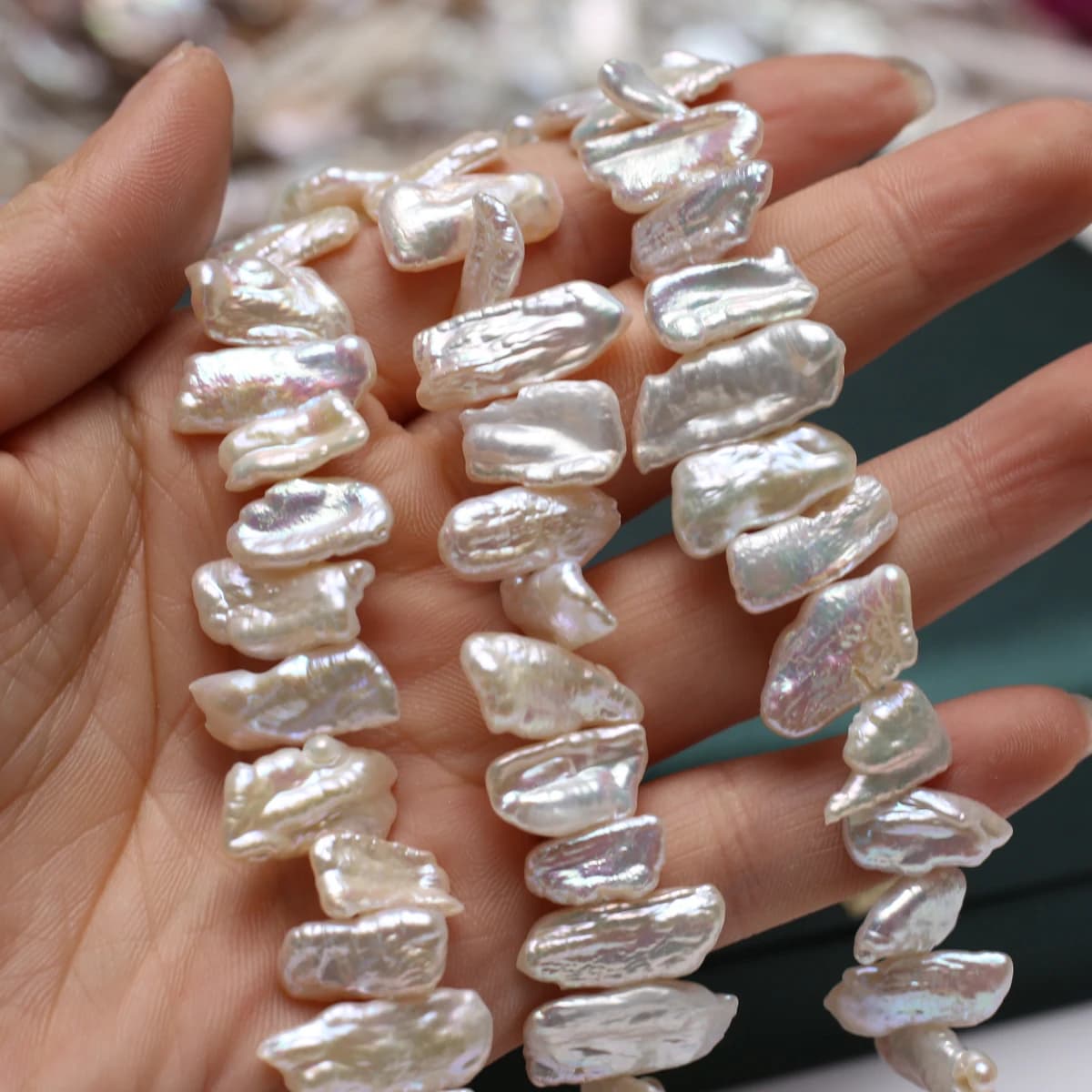 8x16mm5A Flawless Natural Freshwater Baroque White Pipa Isolated Bead Women Gift Jewelry Make DIY Necklace Bracelet Accessories