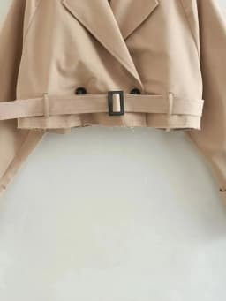 2024 Belt Cropped Trench Spring Jacket Women Vintage Streetwear Double Breasted Long Sleeve Top Female Coat Outfits