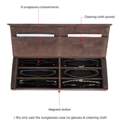 Retro Genuine Leather 2/3/4/6/8 Grids Eyeglasses Storage Box Sunglasses Glasses Display Case Family Travel Sunglasses Organizer