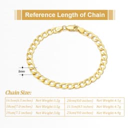 ORSA JEWELS 18K Gold Cuban Chain Bracelet 925 Sterling Silver 5mm Italian Fashion Handmade Bracelet Jewelry for Men Women SB123