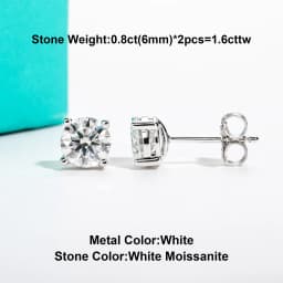 AnuJewel 10k Gold 4/3/2/1.6/1/0.6ct Moissanite Stud Earrings For Women Real 10K Gold Post Anti-allergy Men Earrings Jewelry