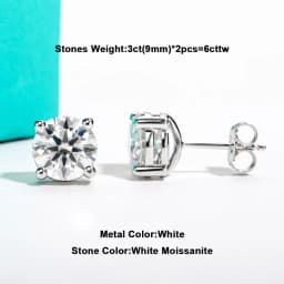 AnuJewel 10k Gold 4/3/2/1.6/1/0.6ct Moissanite Stud Earrings For Women Real 10K Gold Post Anti-allergy Men Earrings Jewelry