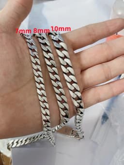 Genuine 100% Solid S925 Sterling Silver Necklace 8MM Punk S925 Silver Jewelry Certified Pass The Test Never Fade Silver Jewelry
