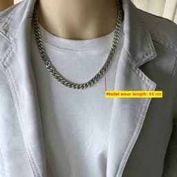 Genuine 100% Solid S925 Sterling Silver Necklace 8MM Punk S925 Silver Jewelry Certified Pass The Test Never Fade Silver Jewelry