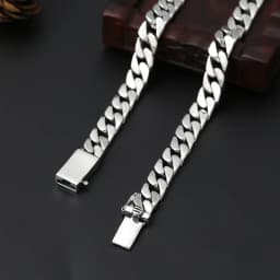 Genuine 100% Solid S925 Sterling Silver Necklace 8MM Punk S925 Silver Jewelry Certified Pass The Test Never Fade Silver Jewelry