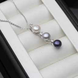 Genuine Fresh Water Natural Black Pearl Pendant Woman, Elegant 925 Silver Pearl Pendant Wife Mother Gift White Grey Wife Mother