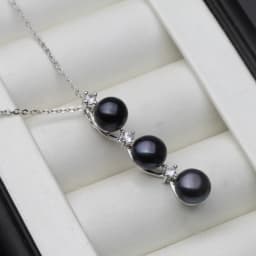 Genuine Fresh Water Natural Black Pearl Pendant Woman, Elegant 925 Silver Pearl Pendant Wife Mother Gift White Grey Wife Mother