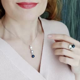 Genuine Fresh Water Natural Black Pearl Pendant Woman, Elegant 925 Silver Pearl Pendant Wife Mother Gift White Grey Wife Mother