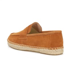 Men's Jute Espadrilles Slip on Loafers Cow Suede Leather Casual Shoes