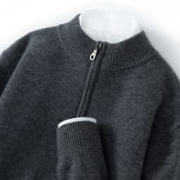 CHICUU Men's 100% Cashmere Sweater Zipper Pullover Mock Neck Long Sleeve Basic Cashmere Knitwear Autumn Winter Clothing Tops