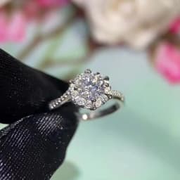 NeeTim 0.5 1CT Moissanite Sparkling Rings Wedding Band for Women 925 Sterling Silver with Plated 18k White Gold Promise Ring