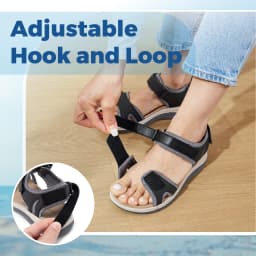 FitVille Women's Sandals Adjustable Ankle Strap for Swollen and Flat Feet Wide Arch Support Open Toe Orthopedic Sandals