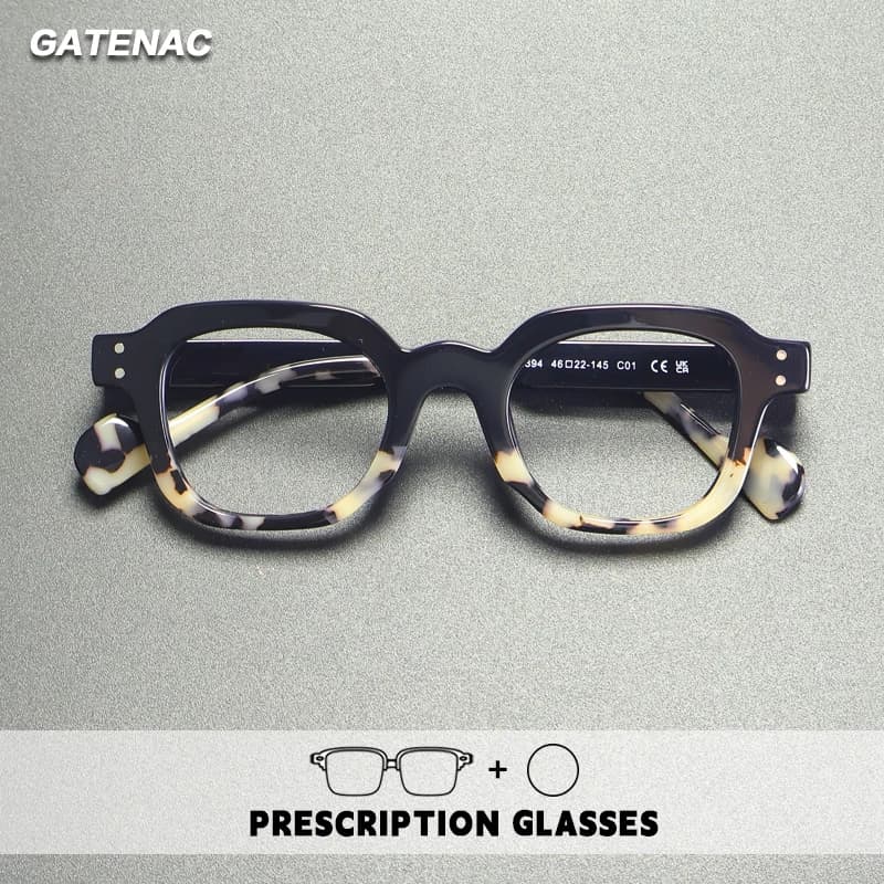 Gatenac Acetate Reading Glasses Handmade Photochromic Anti Blue Light Prescription Glasses Frame Men Progressive Myopia Eyewear