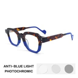 Gatenac Acetate Reading Glasses Handmade Photochromic Anti Blue Light Prescription Glasses Frame Men Progressive Myopia Eyewear
