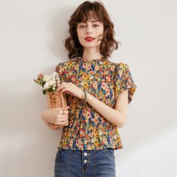 LOUIS YAO Floral Shirt 2026 Summer Women's Blouse French Style O Neck Short Sleeve Elegant Blouses Pullover Top