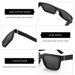 ZENOTTIC 2026 New Fashion Square Polarized Sunglasses Women Men UV400 Protection Shade Rectangle Sun Glasses