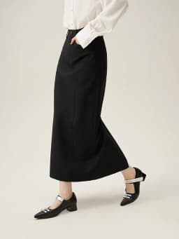 FSLE Commuter Style Straight High Waist Skirt for Women Spring 2024 New Style Slimming Long Skirt Female 24FS11059