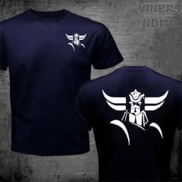 Front Back Print Goldorak Grendizer Mazinger Z T-Shirt Japanese Cartoon Design Summer Men's Tees Tops Short Sleeve Cotton Tshirt