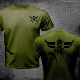 Front Back Print Goldorak Grendizer Mazinger Z T-Shirt Japanese Cartoon Design Summer Men's Tees Tops Short Sleeve Cotton Tshirt