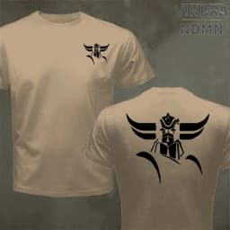 Front Back Print Goldorak Grendizer Mazinger Z T-Shirt Japanese Cartoon Design Summer Men's Tees Tops Short Sleeve Cotton Tshirt