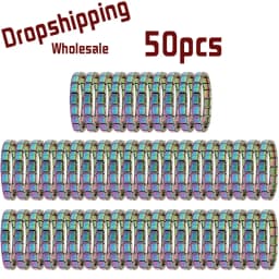 50pcs Italian Charm Stainless Steel 9mm Colorful Style Elastic Bracelet for Woman Men DIY Making GIft Dropshipping Wholesale