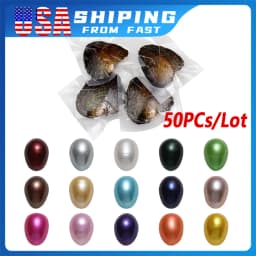 50PCs/Lot Vacuum Pack Oyster Wish Pearl Kit Oyster Beautiful DIY Accessories Gift About 7-8mm Freshwater Pearl High quality Pearl