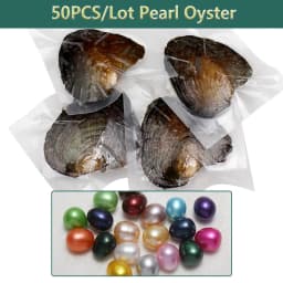 50PCs/Lot Vacuum Pack Oyster Wish Pearl Kit Oyster Beautiful DIY Accessories Gift About 7-8mm Freshwater Pearl High quality Pearl