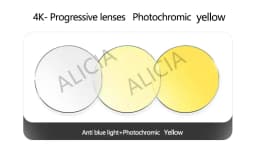 ALICIA 1.56 1.61 1.67 1.74Anti-scratch Anti-blue Photochromic 4K Widest Field of View Progressive Multi-focal Lens 1 Pair