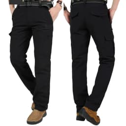 2024 Outdoor Work Tactical Pants Men Winter Casual Cargo Trousers Waterproof Fleece-lined Pant Elastic Hiking Traveling Workwear