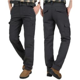 2024 Outdoor Work Tactical Pants Men Winter Casual Cargo Trousers Waterproof Fleece-lined Pant Elastic Hiking Traveling Workwear