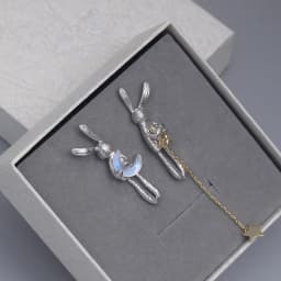 Thaya New Trendy Rabbit Design Women Drop Earring S925 Silver Needle Crystal Pendant Earrings For Women Vintage Fine Jewelry